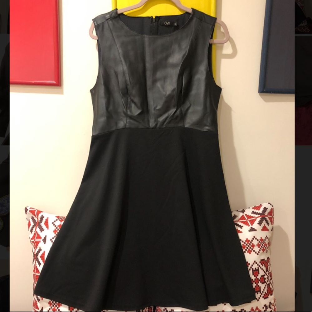 Fit&Flare faux leather dress NWOT